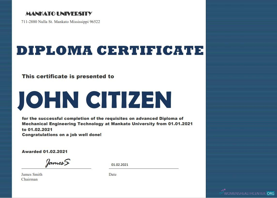 Download USA mechanical diploma certificate Photoshop template